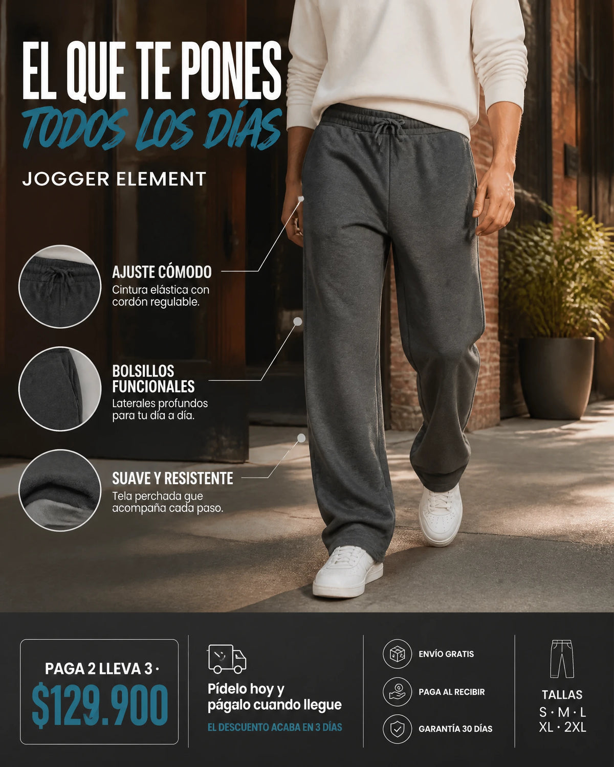 Jogger Element en gris oscuro: pídelo hoy con envío gratis y pago contra entrega