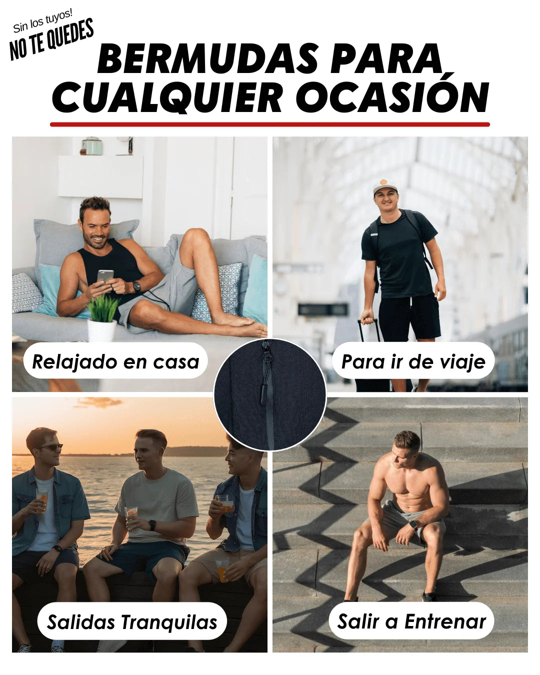 Bermuda Comfy™ Cierre Cubierto