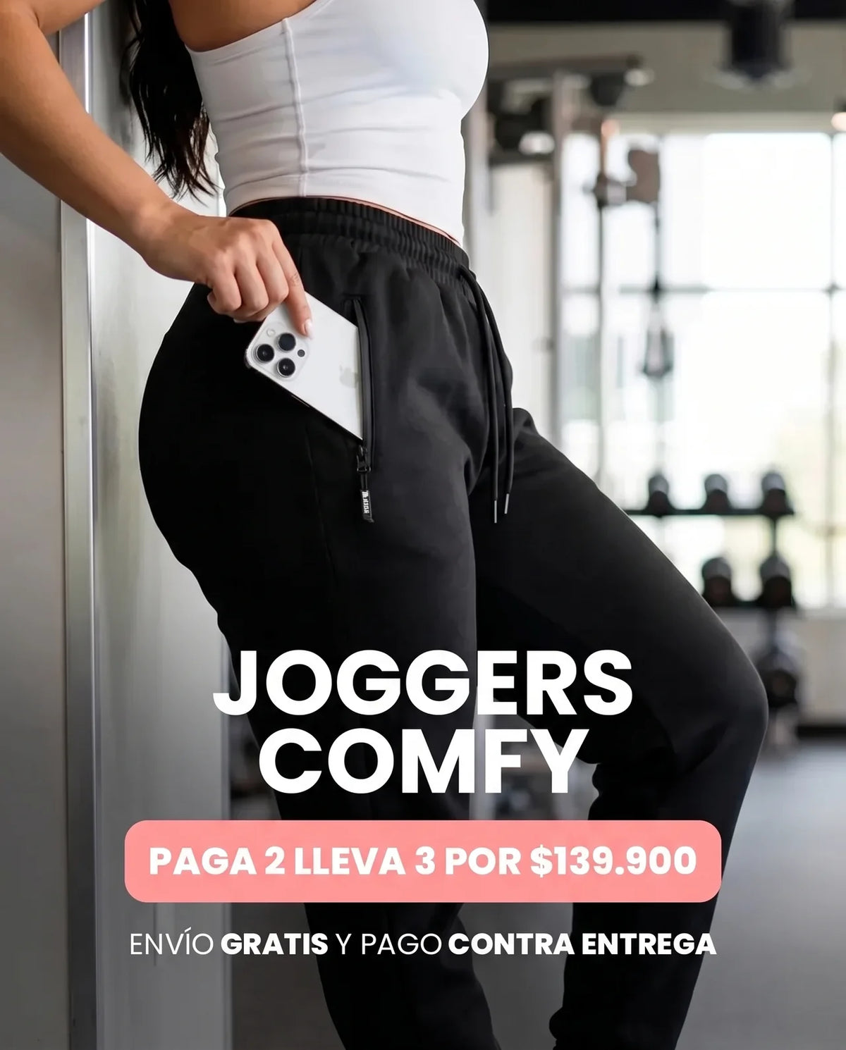 Jogger Comfy con cierres laterales para dama